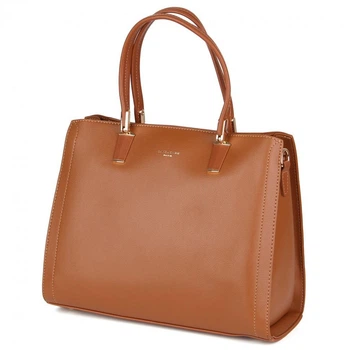 Женская сумка шопер (тоут) с ручками 31 х 25 х 13 см DAVID JONES 6718-5 рыже-коричневая