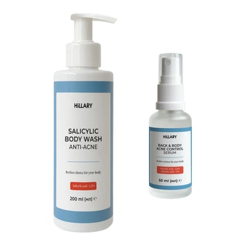 Комплект для борьбы с акне на теле с салициловой кислотой Salicylic Body Acne Treatment Set Hillary 2314942943093