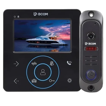 Комплект видеодомофона BCOM BD-480M Kit, 4" TFT, microSD, Black
