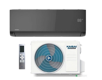 Кондиционер KAISAI ICE KLB– 12KRHI/KLWB-12HRHO | Black | Инвертор до -25°С | 35 м² | R32 | Wi-Fi