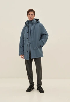 Удлиненная мужская демисезонная куртка Finn Flare FAD21002-105 голубая XL