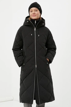 Довга зимова жіноча стьобана куртка Finn Flare FWB51052-200 Down fill чорна 2XL