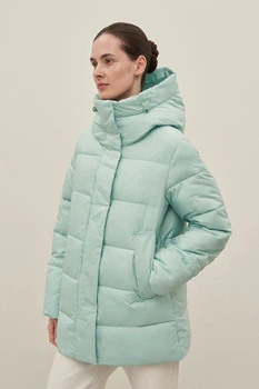 Удлиненная зимняя женская куртка Finn Flare FAC11053-516 Down fill зеленая XS