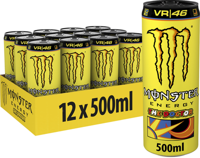Упаковка безалкогольного енергетичного сильногазованого напою Monster Energy The Doctor 500 мл х 12 банок (5060947547209)