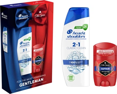 Подарочный набор Шампунь Head&Shoulders 2-в-1 Classic 330 мл + Твердый дезодорант Old Spice Captain 50 мл