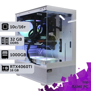 Игровой компьютер GamePC TOP #451 Core i5 14400F / 32 GB / SSD 1TB / GeForce RTX 4060Ti 16GB геймерский системный блок для киберспорта и стриминга
