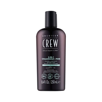 Засіб по догляду за волоссям і тілом 3-в-1 American Crew Relaxing 3 In 1 Chamomile + Pine Shampoo Conditioner And Body Wash (250 мл)