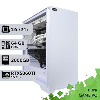 Игровой компьютер GamePC Ultra #521 Ryzen 9 7900x / 64 GB / SSD 2TB / GeForce RTX 5060Ti 16GB геймерский системный блок для киберспорта и стриминга