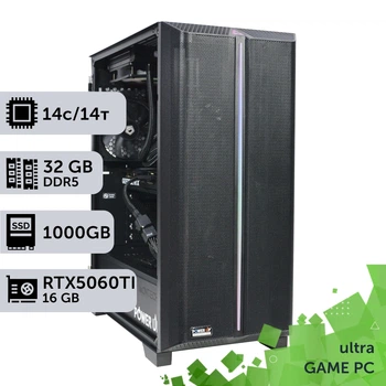 Игровой компьютер GamePC Ultra #514 Core Ultra 5 245KF / 32GB / SSD 1TB / GeForce RTX 5060Ti 16GB геймерский системный блок для киберспорта и стриминга