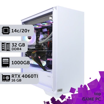 Игровой компьютер GamePC Ultra #446 Core i5 14600K / 32 GB / SSD 1TB / GeForce RTX 4060Ti 16GB геймерский системный блок для киберспорта и стриминга