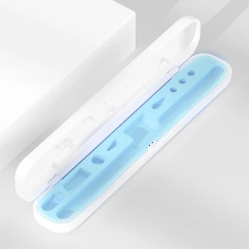 Кейс для хранения стилуса Apple Pencil (1-2 поколение) пластик Бело-голубой