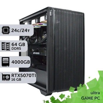 Игровой компьютер GamePC Ultra #441 Core Ultra 9 285K / 64 GB / SSD 4TB / GeForce RTX 5070Ti 16GB геймерский системный блок для киберспорта и стриминга
