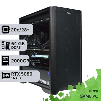 Игровой компьютер GamePC Ultra #405 Core i7 14700K / 64 GB / SSD 2TB / GeForce RTX 5080 16GB геймерский системный блок для киберспорта и стриминга