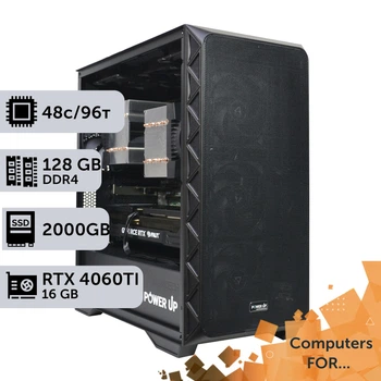 Компьютер Power Up #4 для 3Ds Max&Corona Renderer / AMD EPYC 7F72 x2 / 128 GB / SSD 2TB / GeForce RTX 4060Ti 16GB для видеомонтажа анимационного дизайна и постобработки