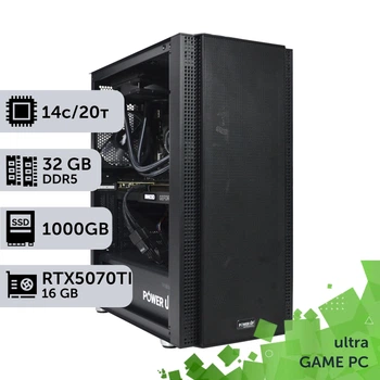 Игровой компьютер GamePC Ultra #461 Core i5 14600K / 32 GB / SSD 1TB / GeForce RTX 5070Ti 16GB геймерский системный блок для киберспорта и стриминга