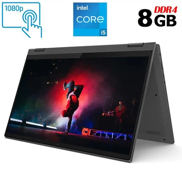 Ноутбук-трансформер Lenovo IdeaPad Flex 5 14ITL05 / 14" (1920x1080) IPS Touch / Intel Core i5-1135G7 (4 (8) ядра по 2.4 - 4.2 GHz) / 8 GB DDR4 / 256 GB SSD M.2 / Intel Iris Xe Graphics / WebCam / Fingerprint / HDMI б/у