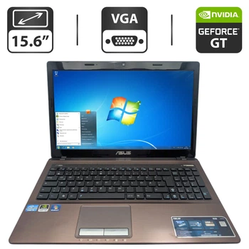 Ноутбук Asus X53S / 15.6'' (1366x768) TN / Intel Core i3-2330M (2 (4) ядра по 2.2 GHz) / 6 GB DDR3 / 320 GB HDD / nVidia GeForce GT 540M, 1 GB GDDR3, 128-bit / WebCam / DVD-ROM б/в