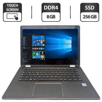 Ноутбук-трансформер Lenovo Yoga 510-14 / 14" (1366x768) TN Touch / Intel Core i7-7500U (2 (4) ядра по 2.7 - 3.5 GHz) / 8 GB DDR4 / 256 GB SSD / Intel HD Graphics 620 / WebCam б/у