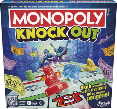 Настільна гра Hasbro Monopoly Knockout (датська версія) (5010996218261)