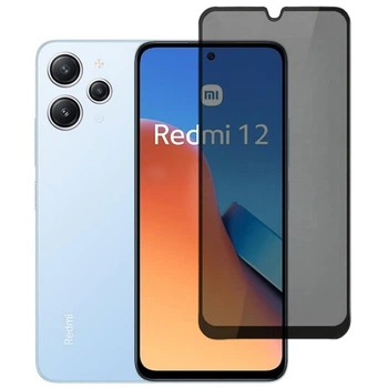 Защитное стекло Fiji Privacy для Xiaomi Redmi 12 антишпион Anti-Dust полная проклейка черный