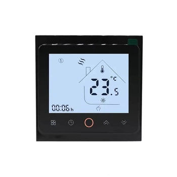 Программируемый терморегулятор In-Therm PT 002 для электрического теплого пола с двумя датчиками температуры Black Mate 86x86x40 мм