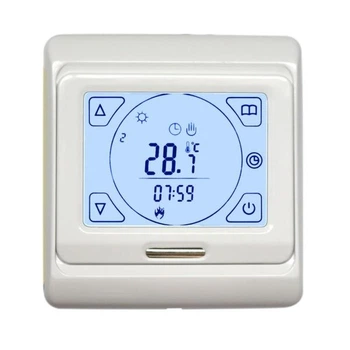 Програмований терморегулятор In-Therm E91 для електричної теплої підлоги з сенсорним екраном білий 86x90x43 мм