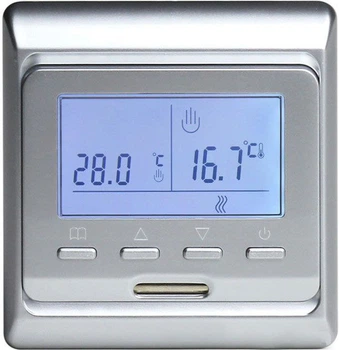Программируемый терморегулятор In-Therm E51 Silver с выносным и встроенным датчиком температуры 2800 Вт для электрического теплого пола и радиаторов