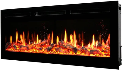Электрокамин с обогревом Royal 5D V-Art 40 L с 5D эффектом пламени, звуком и дровами (5DVART40L)