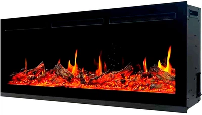 Электрокамин с обогревом Royal 5D V-Art 50 L с 5D эффектом пламени, звуком и дровами (5DVART50L)
