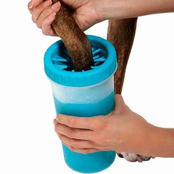 Лапомойка Lapomover Soft Gentle Bol велика з силіконовими ворсинками для очищення лап від бруду блакитна