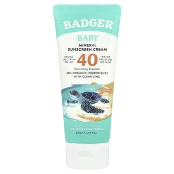 Сонцезахисний крем для дітей Badger мінеральний ромашка та календула SPF 40 87 мл