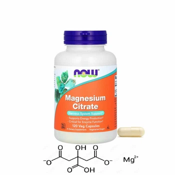 Цитрат магнію 120 рослинних капсул 400 мг NOW Foods Magnesium Citrate