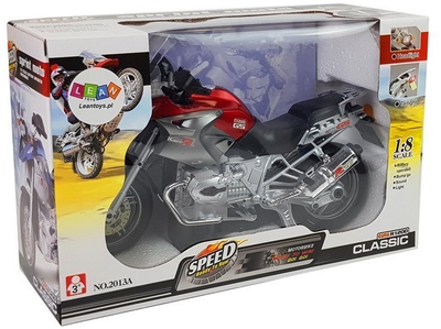 Zabawka LEAN Toys Motocykl na baterie ze światłami i muzyką Czerwony 6734 (5904665996768)