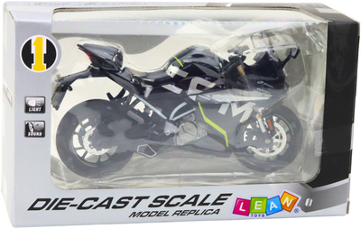 Zabawka LEAN Toys Motocykl 250 SR sportowy metalowy ze światłami i dźwiękami 1:12 Czarny 22614 (5905991049630)