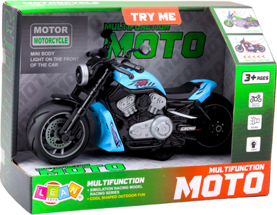 Іграшка LEAN Toys Іграшковий мотоцикл на батарейках з приводом, світлом і звуками Синій 24209 (5905991053552)