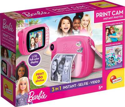 Aparat natychmiastowy dziecięcy Lisciani Barbie Print Cam Instant Photos 3 w 1 (8008324097050)