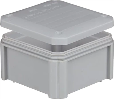 Розподільна коробка Plank Unika IB403 90х90х52 мм IP55 з суцільними стінками Сіра PLK4030850