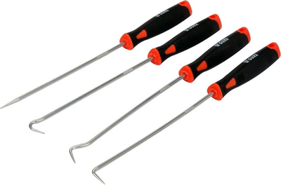Zestaw długich haków z uchwytem YATO oraz szpikulec 240 mm 4 szt (YT-08429)