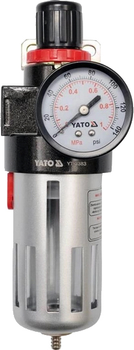 Фільтр пневматичний з редуктором та манометром YATO 1/2" P=0.93 МПа (YT-2383)