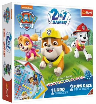 Настільна гра Лудо 2 в 1. Щенячий патруль. Ludo 2 in 1: Paw Patrol 01896 (Trefl)