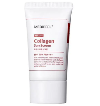 Солнцезащитный крем для сужения пор с коллагеном и пептидами Medi Peel Red Lacto Peptide Collagen Pore Lifting Sun Cream SPF 50+ PA++++, 50 мл