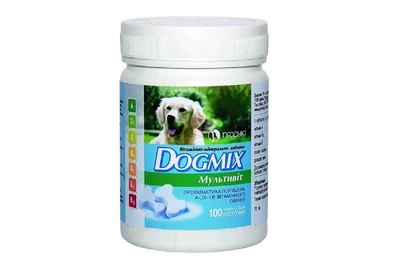 Dogmix Мультивитамины для собак в форме косточки - поддержка здоровья и энергии №100