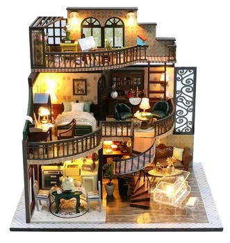 Румбокс DIY House Дом с антиквариатом с LED-подсветкой конструктор 25×17×24 см