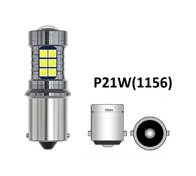 Автолампа светодиодная AutoLight P21W (1156) BA15S с линзой 12V