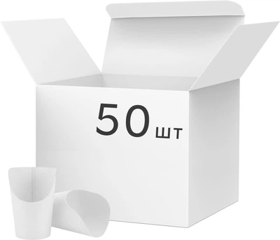 Упаковка стаканов для снеков Альфа Папер Кап Белые 400 мл х 50 шт (4885845698553)