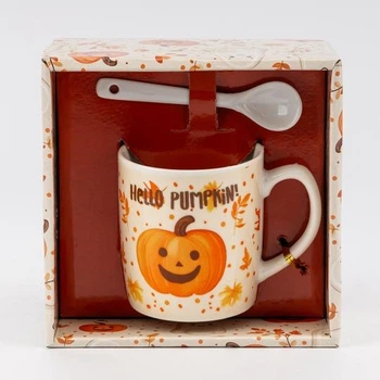 Чашка Elisey Hello Pumpkin! помаранчевий 200 мл з ложечкою (9250-020)