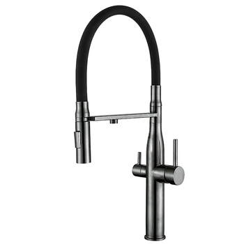 Смеситель для кухни с гибким изливом Mixxus VTM-021 графит MI6088