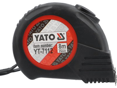 Miara zwijana YATO z nylonową powłoką i magnesami 8 m x 25 mm (YT-7112)