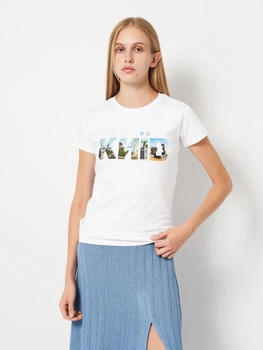 Футболка хлопковая женская Sol's Imperial Women Київ колаж DTF11502102/406XXL 2XL Белая (3609374970307)