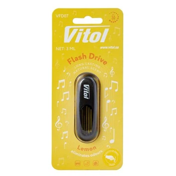 Освежитель воздуха Vitol Flash Drive на обдув Lemon